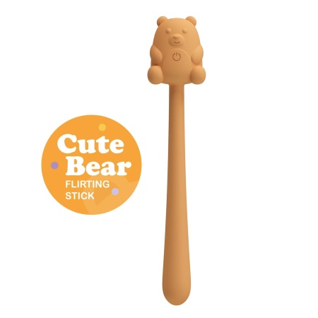 Masażer Cute Bear Flirting Stick - elastyczny wibrator silikonowy, 7 trybów, 2,4 cm × 13,35 cm - 2