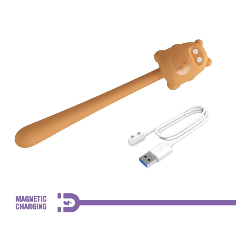Masażer Cute Bear Flirting Stick - elastyczny wibrator silikonowy, 7 trybów, 2,4 cm × 13,35 cm - 10