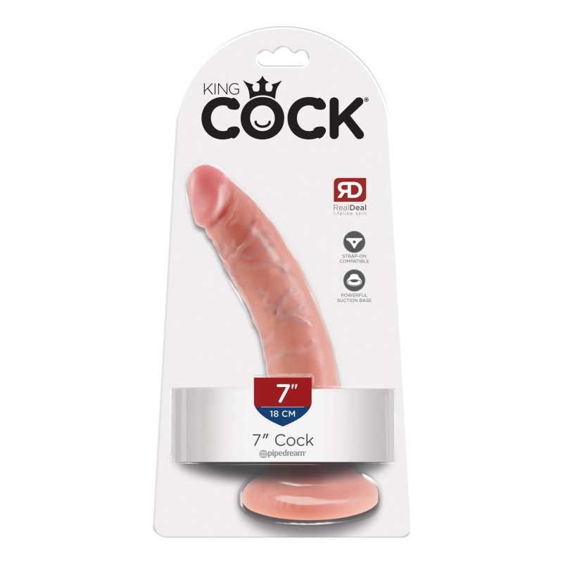 Dildo z przyssawką 7 Inch Light - realistyczny relief, 17,8 cm - 3