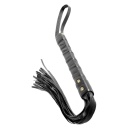 Pejcz First Time Flogger — pleciona rękojeść, frędzle z imitacji skóry, 63,5 cm - 3