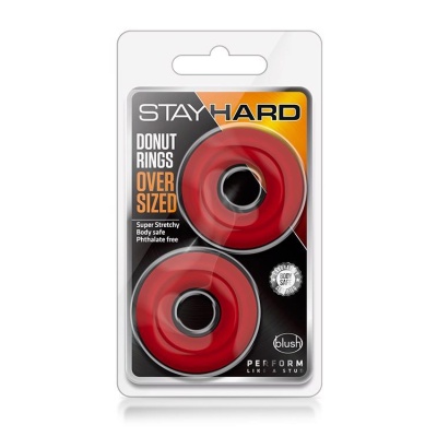 STAY HARD DONUT RINGS OVERSIZED RED - 1