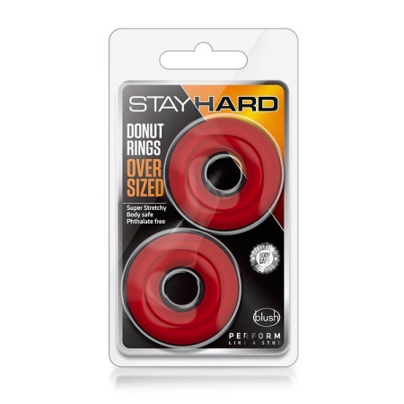 Pierścienie na penisa Stay Hard Donut Rings Oversized z TPE, 20% grubsze od standardowych, średnica wewnętrzna 1,7 cm - 1