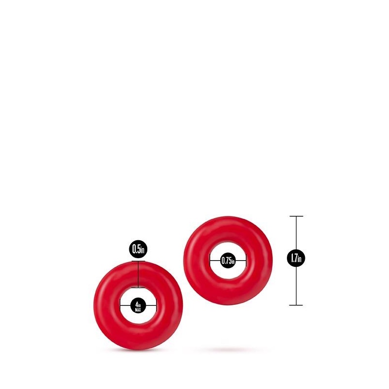 Pierścienie na penisa Stay Hard Donut Rings Oversized z TPE, 20% grubsze od standardowych, średnica wewnętrzna 1,7 cm - 4