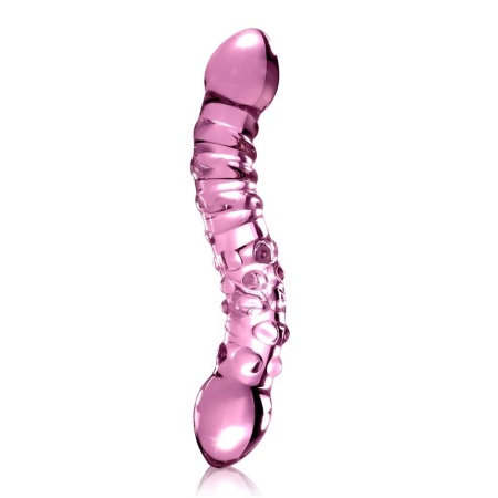 Szklane Dildo Icicles No. 55 Pink – Obustronny Masażer z Ręcznie Formowanego Szkła, 19,5 cm, Ø 3,5 cm - 2