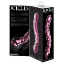 Szklane Dildo Icicles No. 55 Pink – Obustronny Masażer z Ręcznie Formowanego Szkła, 19,5 cm, Ø 3,5 cm - 4