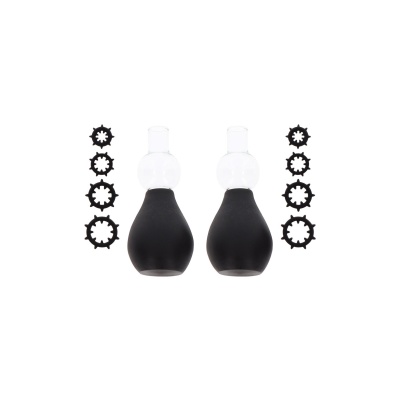 Nipple Enlargers with 8 Rings Black - 1