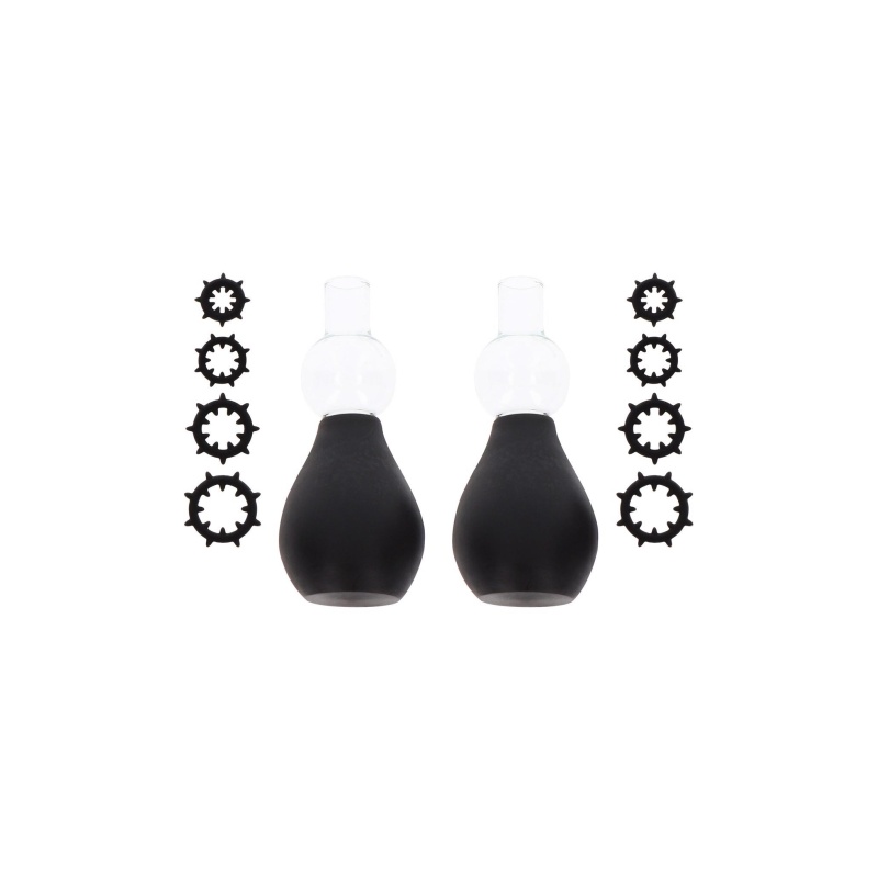 Nipple Enlargers with 8 Rings Black - 1
