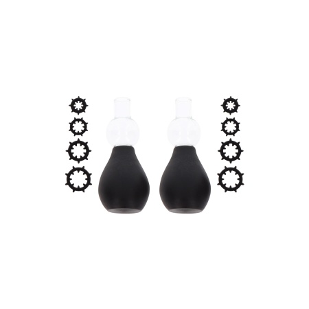 Nipple Enlargers with 8 Rings Black - 1