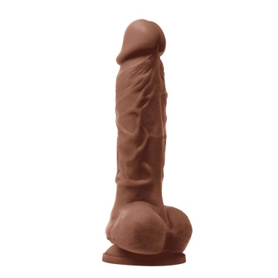 Wibrator Pleasures Vibe 5" - realistyczny silikon satynowy, długość części insertywnej 12,7 cm, średnica 3,8 cm - 1 2