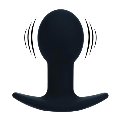 Single Bulb Vibrating Silicone Anal Plug - Black - 1