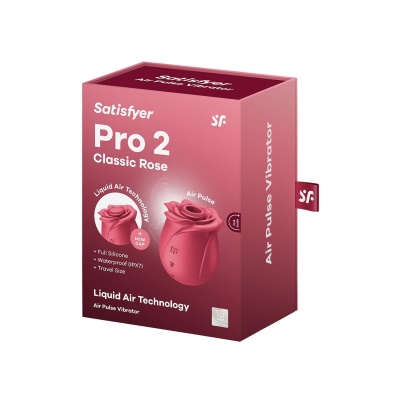 Stymulator łechtaczki Satisfyer Pro 2 Classic Rose - fala ciśnieniowa Air Pulse z nasadką Liquid Air, 7 cm - 1 2