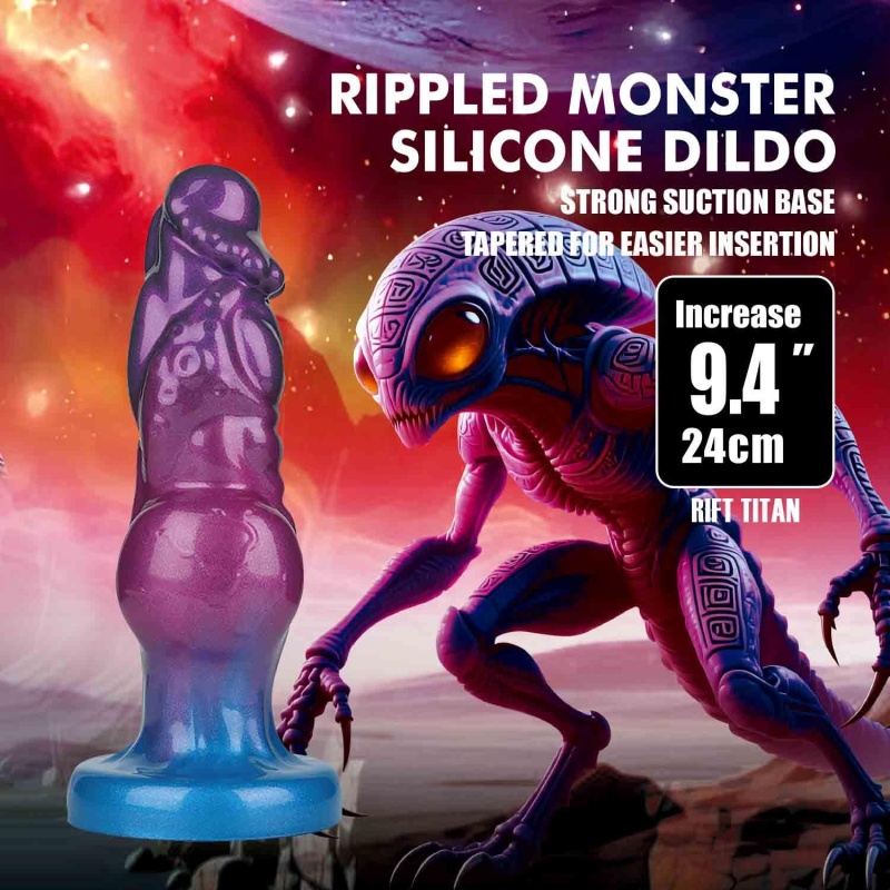 Dildo silikonowe Rift Titan 24 cm z mechanizmem inflacji - 2