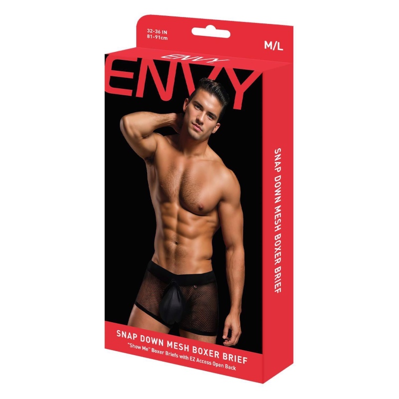 ENVY SNAP DOWN MESH BOXER BRIEF BLACK, L/XL - 4