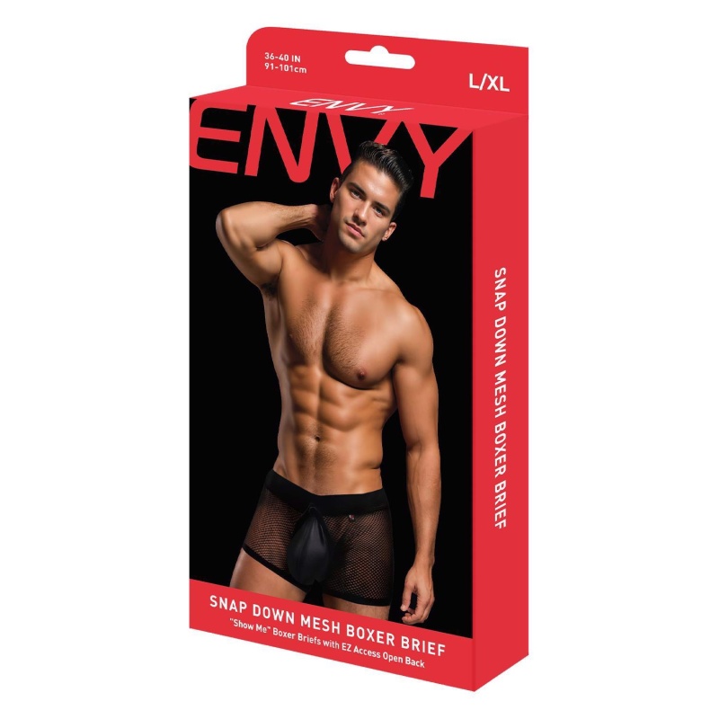 ENVY SNAP DOWN MESH BOXER BRIEF BLACK, L/XL - 5