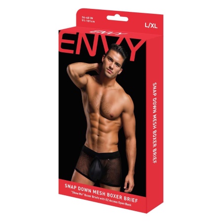 ENVY SNAP DOWN MESH BOXER BRIEF BLACK, L/XL - 5
