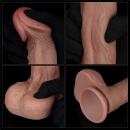 Dildo dwuwarstwowe silikonowe 9'' (22,9 cm) anatomiczne z przyssawką, kolor cielisty - 1