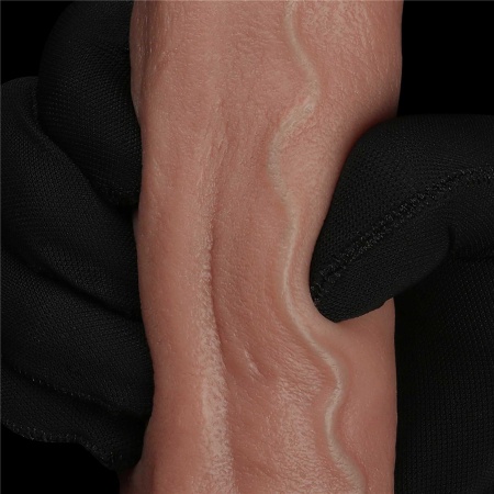Dildo dwuwarstwowe silikonowe 9'' (22,9 cm) anatomiczne z przyssawką, kolor cielisty - 4