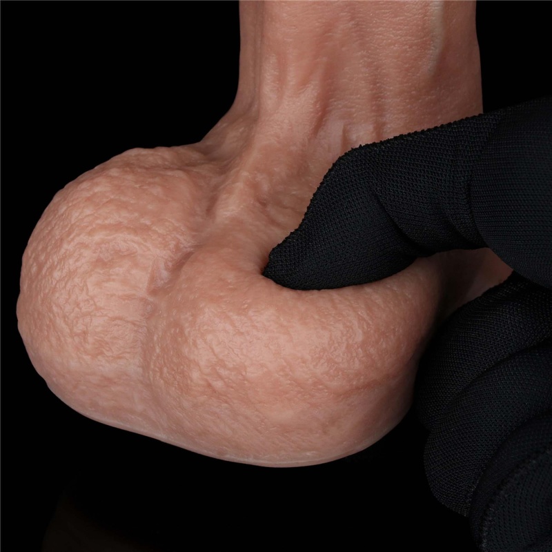 Dildo dwuwarstwowe silikonowe 9'' (22,9 cm) anatomiczne z przyssawką, kolor cielisty - 5