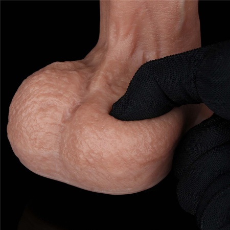 Dildo dwuwarstwowe silikonowe 9'' (22,9 cm) anatomiczne z przyssawką, kolor cielisty - 5
