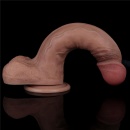 Dildo dwuwarstwowe silikonowe 9'' (22,9 cm) anatomiczne z przyssawką, kolor cielisty - 6