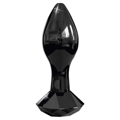 Korek analny szklany Icicles No. 78 — stożkowy, z diamentową zatyczką, 9 cm - 1 2