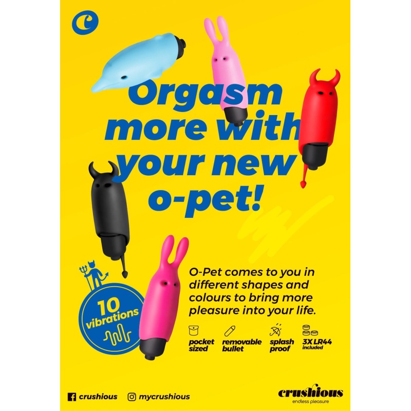 Wibrator O-Pet króliczek 8,8 cm pastelowy różowy - 9
