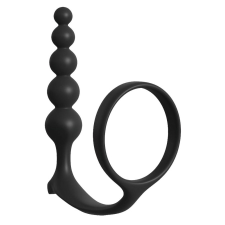Pierścień na penisa z korkiem analnym Ass-Gasm – silikon medyczny, pierścień 4,5 cm, długość 12 cm - 5
