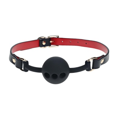 Milan Collection - Silicone Ball Gag - Black/Red - 1