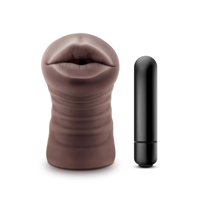 ENLUST KRYSTAL VIBRATING STROKER BROWN - 1 2