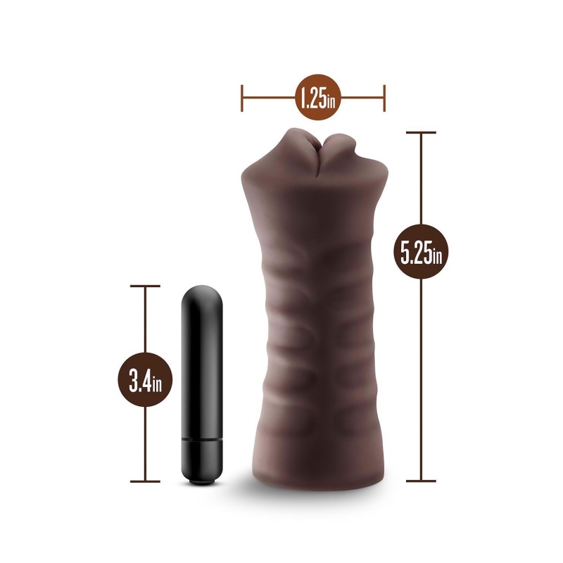 Stroker wibrujący Enlust Krystal z TPE X5® Plus, kanał otwarty z wbudowanym bulletem, 12,7 cm - 4