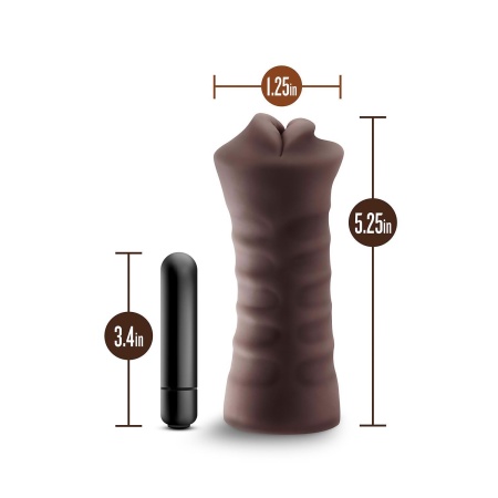 Stroker wibrujący Enlust Krystal z TPE X5® Plus, kanał otwarty z wbudowanym bulletem, 12,7 cm - 4