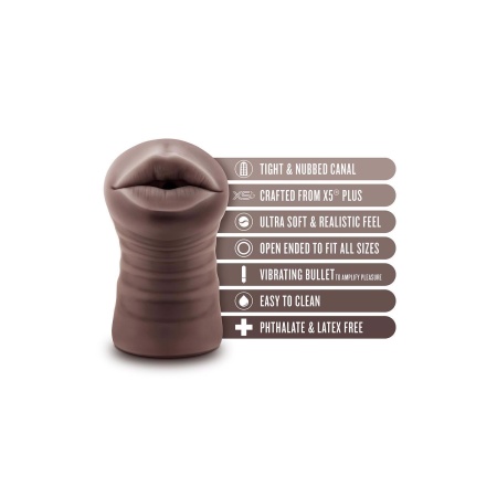 Stroker wibrujący Enlust Krystal z TPE X5® Plus, kanał otwarty z wbudowanym bulletem, 12,7 cm - 5