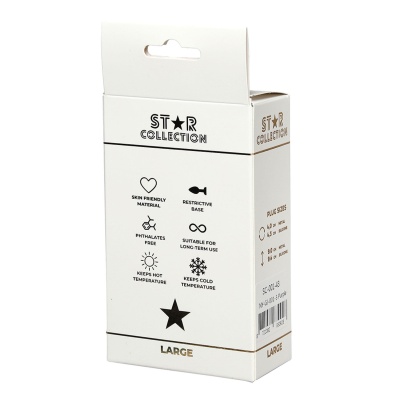 Star Collection - Purple Silicone Anal Plug L - Light Blue Stone - 1 2