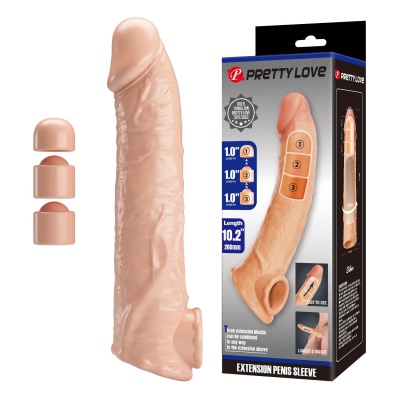 Pretty Love Extension Penis Sleeve with Modular Length Blocks – 26 cm - 1