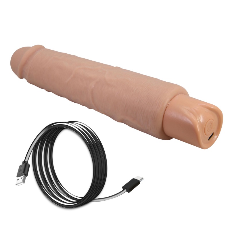 Realistyczny wibrator dildo Soren, 10 trybów wibracji, USB-C, TPE - 11