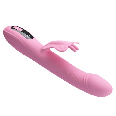 Wibrator króliczek Bella Pink BW-500110 z wyświetlaczem LED, 9 trybami wibracji i 4 trybami stymulacji tapping, długość 24 cm - 1