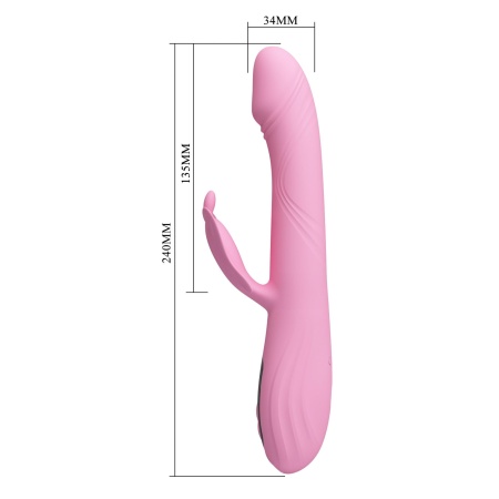 Wibrator króliczek Bella Pink BW-500110 z wyświetlaczem LED, 9 trybami wibracji i 4 trybami stymulacji tapping, długość 24 cm - 3