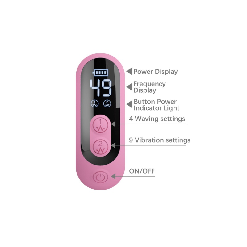 Wibrator króliczek Bella Pink BW-500110 z wyświetlaczem LED, 9 trybami wibracji i 4 trybami stymulacji tapping, długość 24 cm - 4
