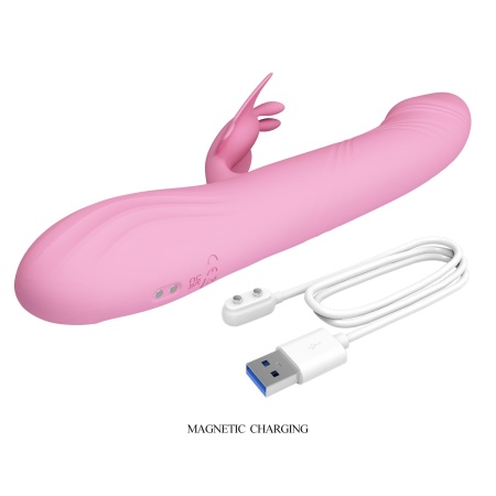 Wibrator króliczek Bella Pink BW-500110 z wyświetlaczem LED, 9 trybami wibracji i 4 trybami stymulacji tapping, długość 24 cm - 5
