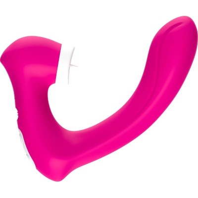 Stymulator silicone 2*9 vibration function Rose Red - 1