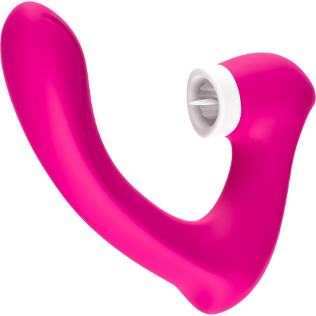 Stymulator silicone 2*9 vibration function Rose Red - 7