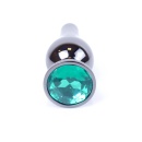 Biżuteria analna MyLove Toys Jewellery Dark Silver - korek anatomiczny ze stali nierdzewnej z zielonym kamieniem, długość 9,5 cm - 1