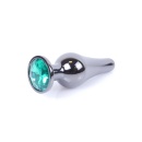 Biżuteria analna MyLove Toys Jewellery Dark Silver - korek anatomiczny ze stali nierdzewnej z zielonym kamieniem, długość 9,5 cm - 7