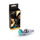Biżuteria analna MyLove Toys Jewellery Dark Silver - korek anatomiczny ze stali nierdzewnej z zielonym kamieniem, długość 9,5 cm - 8