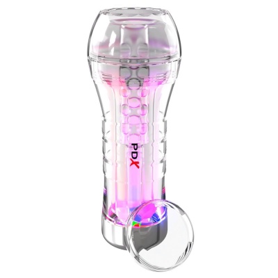 Masturbator ViewTube XXL See-Thru EZ-Grip LED z przezroczystą komorą, 27,3 cm - 1 2