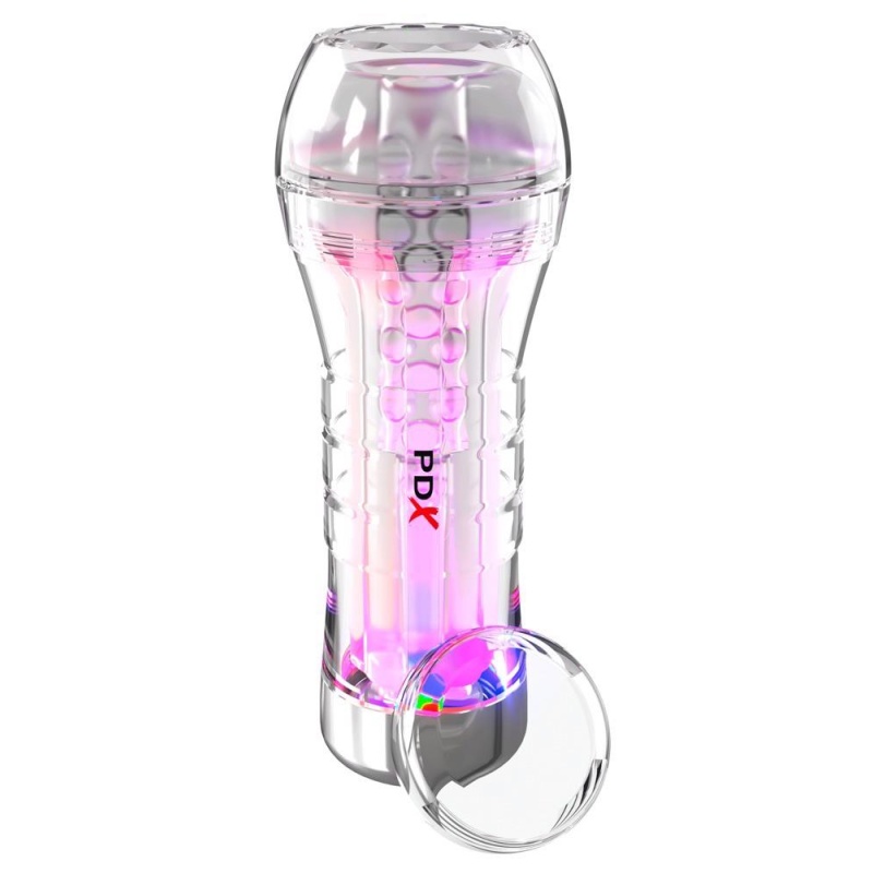 Masturbator ViewTube XXL See-Thru EZ-Grip LED z przezroczystą komorą, 27,3 cm - 2