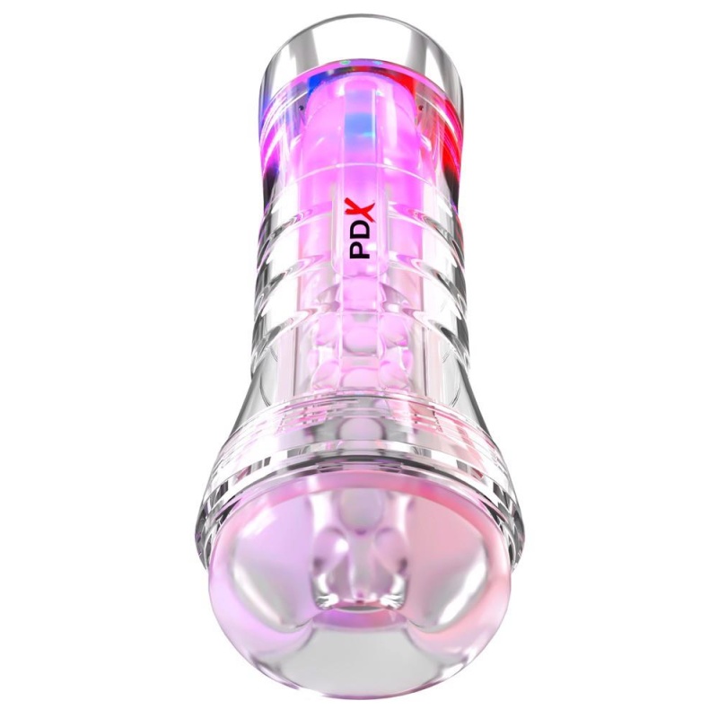 Masturbator ViewTube XXL See-Thru EZ-Grip LED z przezroczystą komorą, 27,3 cm - 3