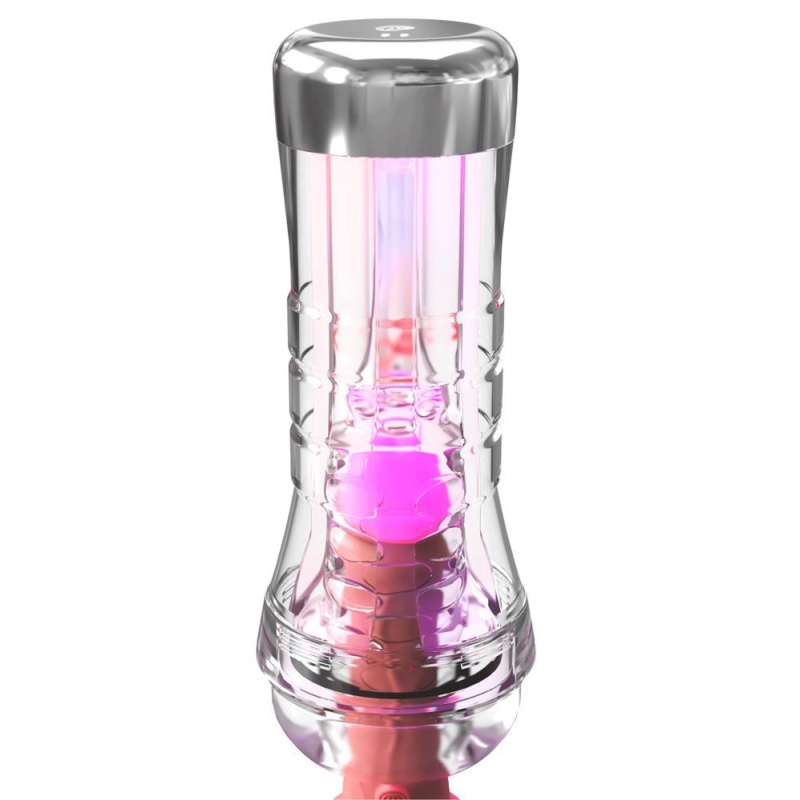 Masturbator ViewTube XXL See-Thru EZ-Grip LED z przezroczystą komorą, 27,3 cm - 4