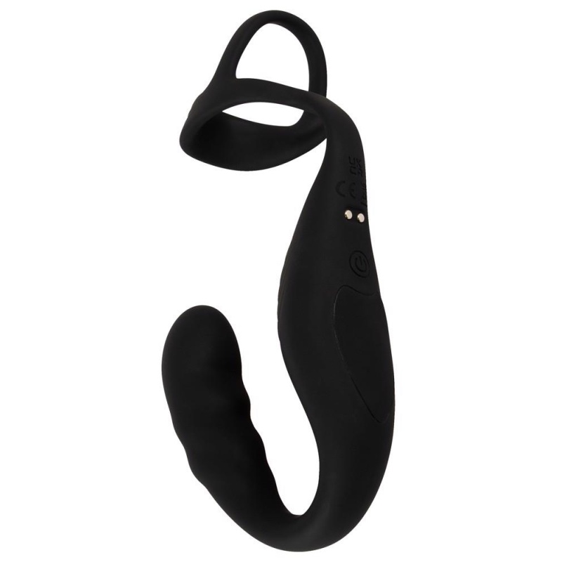 Pierścień erekcyjny z wibrującym stymulatorem prostaty Rebel RC Prostate - podwójny pierścień i stymulator krocza, 9,5 cm - 5