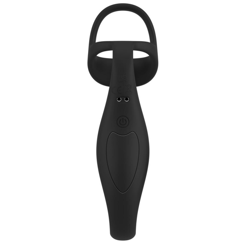 Pierścień erekcyjny z wibrującym stymulatorem prostaty Rebel RC Prostate - podwójny pierścień i stymulator krocza, 9,5 cm - 6